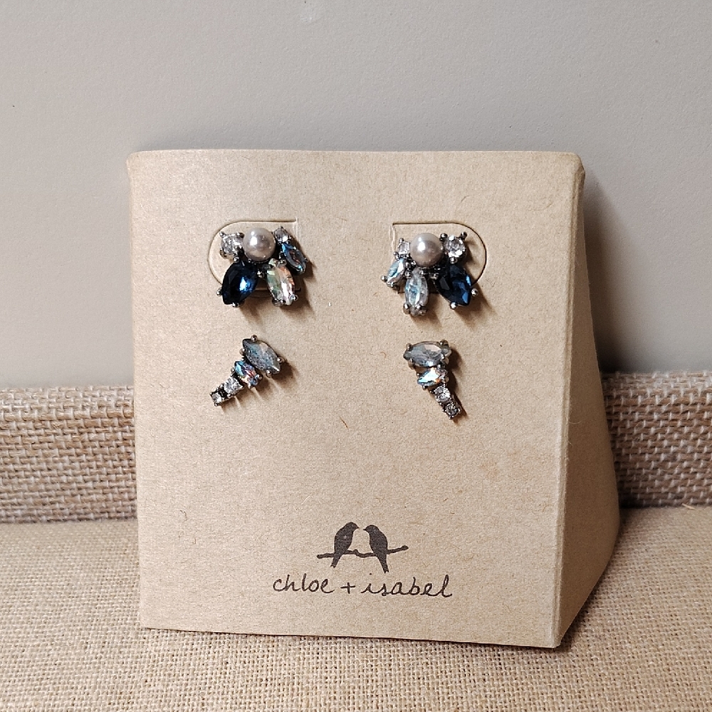 Chloe + Isabel Silver and Navy Earrings